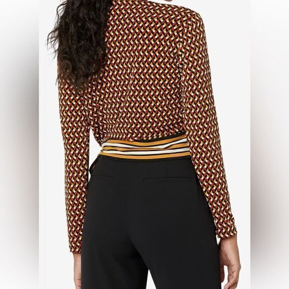 MICHAEL Michael Kors® Petite Geo Border Wrap Top miraculously combines - Picture 4 of 6